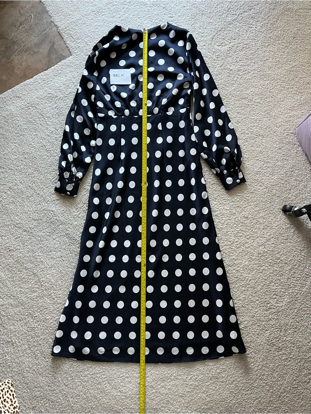 Ann Taylor Satin Dotted Midi Dress in Night Sky (Dark Indigo) - Picture 8 of 16